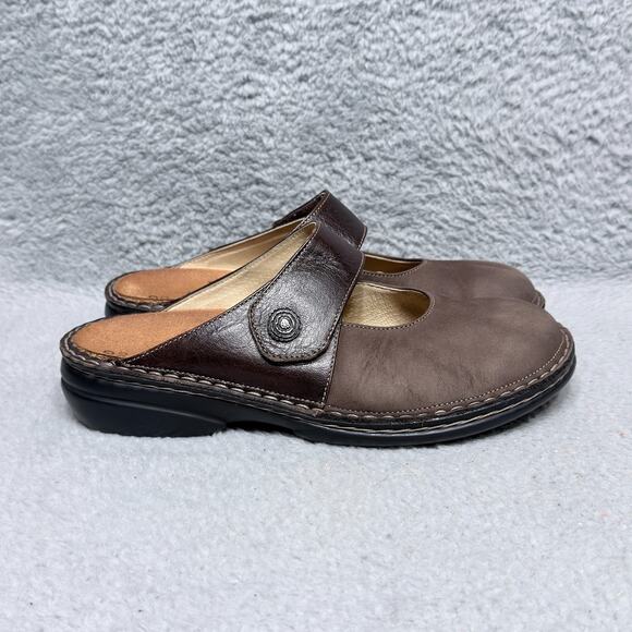 Finn Comfort Shoes - Finn Comfort Stanford Womens Size 9-9.5 Wide Mary Jane Slide Brown Leather